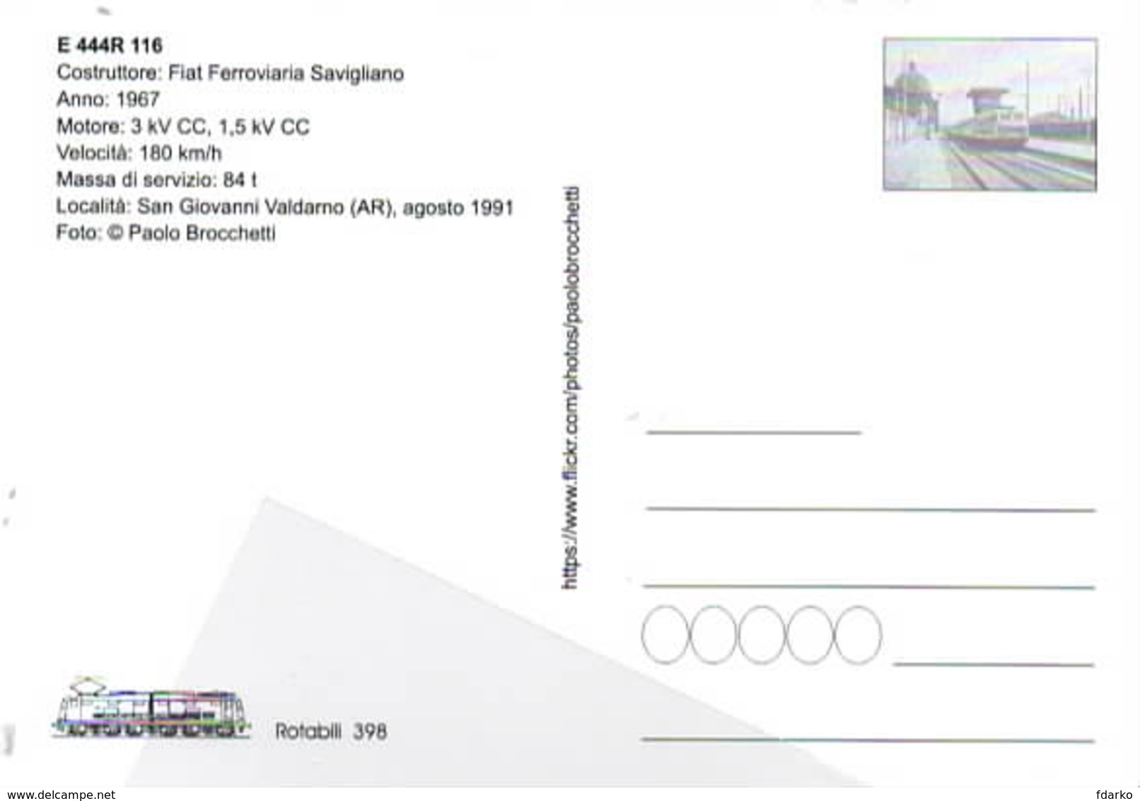 398 E.444R.116 San Giovanni Valdarno Arezzo Railroad Trein Railways Treni - Stazioni Con Treni