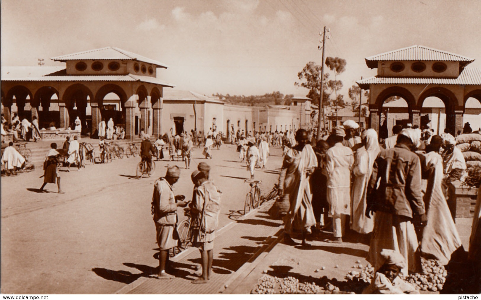 Real B&W Photo Véritable RPPC - Afrique Africa Eritrea Erythrée Marché Market - 2 Scans - Eritrea