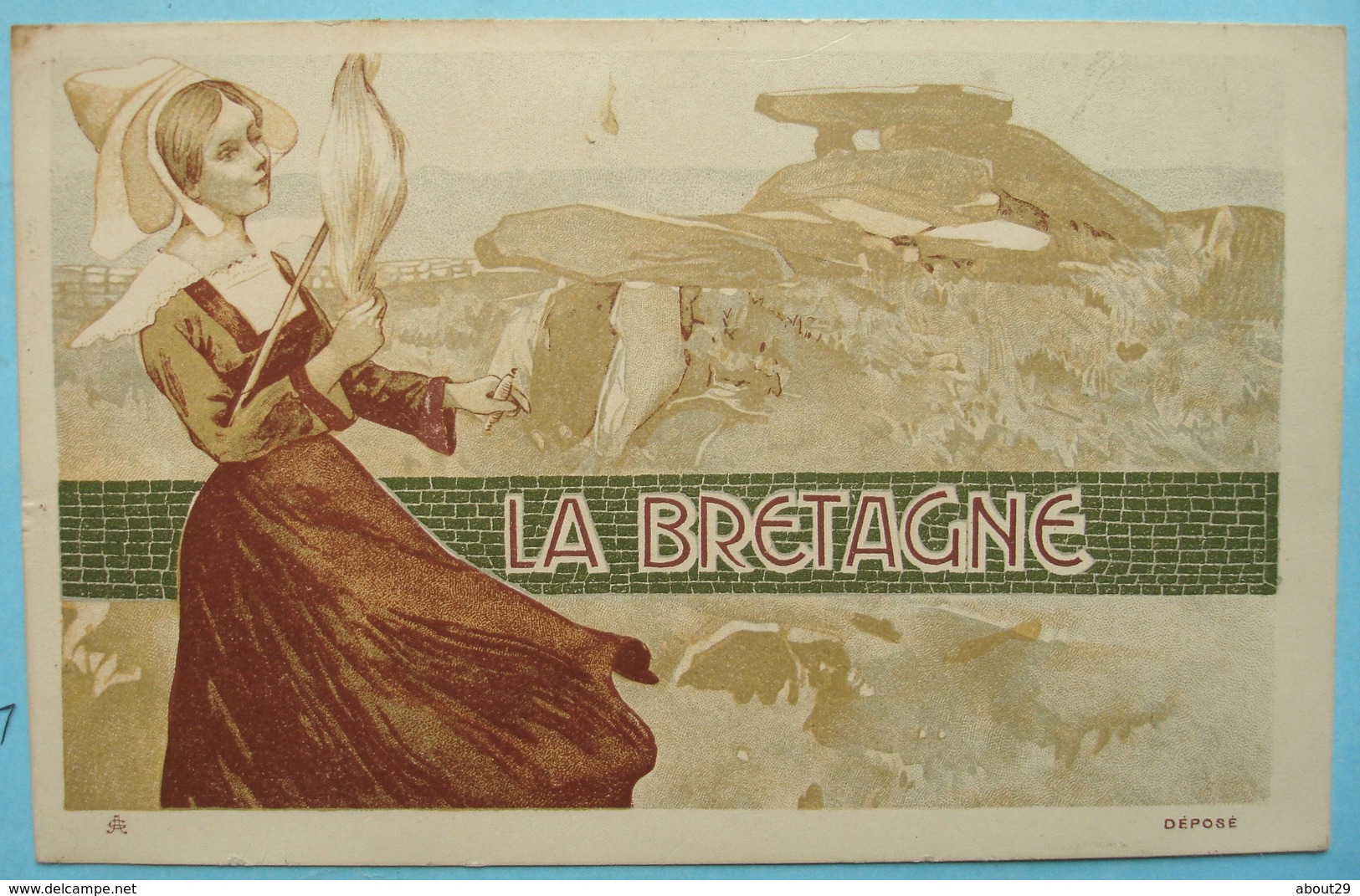 CPA  BRETAGNE - Une Fileuse - Belle Carte Précurseur Art Nouveau  - Réf. M 65 - Altri & Non Classificati