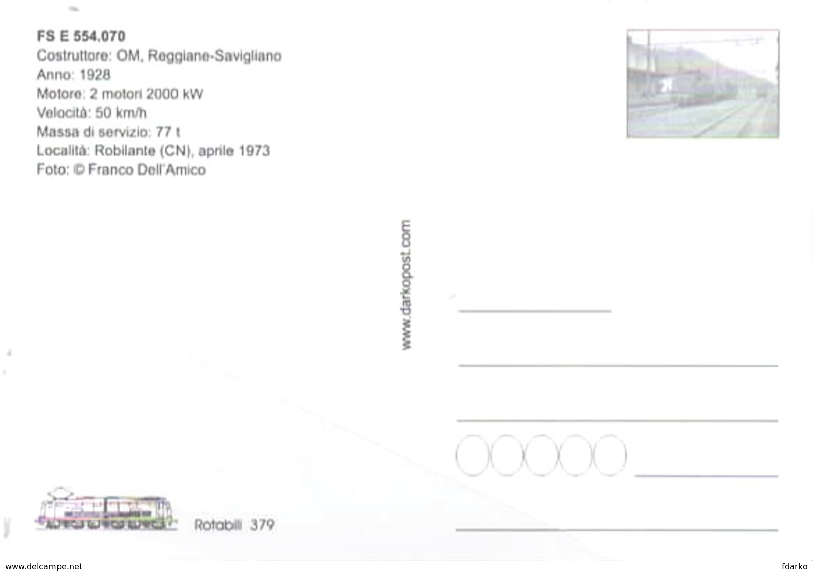 379 FS E.554.070 Stazione Robilante Cuneo Railroad Trein Railways Treni - Stazioni Con Treni