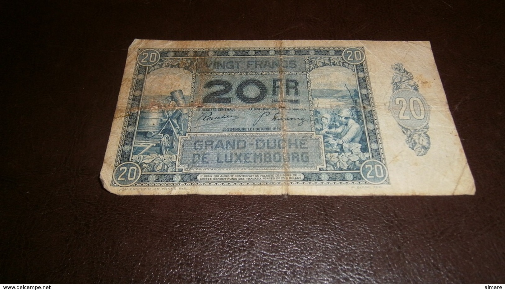 LUXEMBOURG 20 FRANCS 1929 - Luxembourg