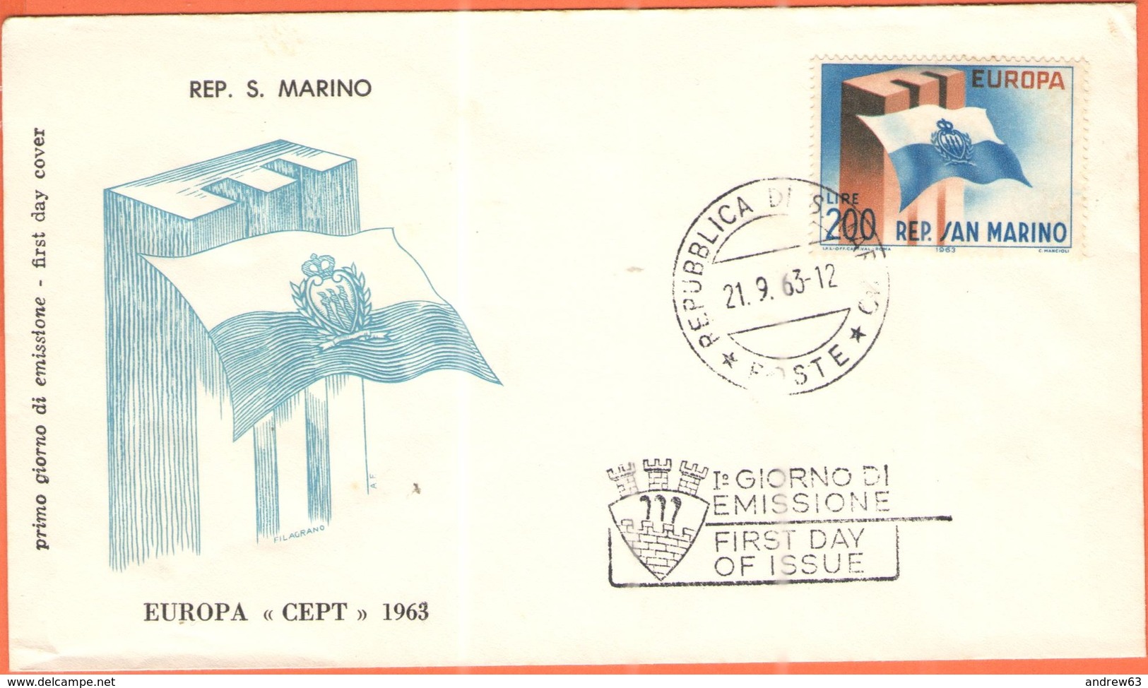 SAN MARINO - 1963 - Europa CEPT - FDC - 1963