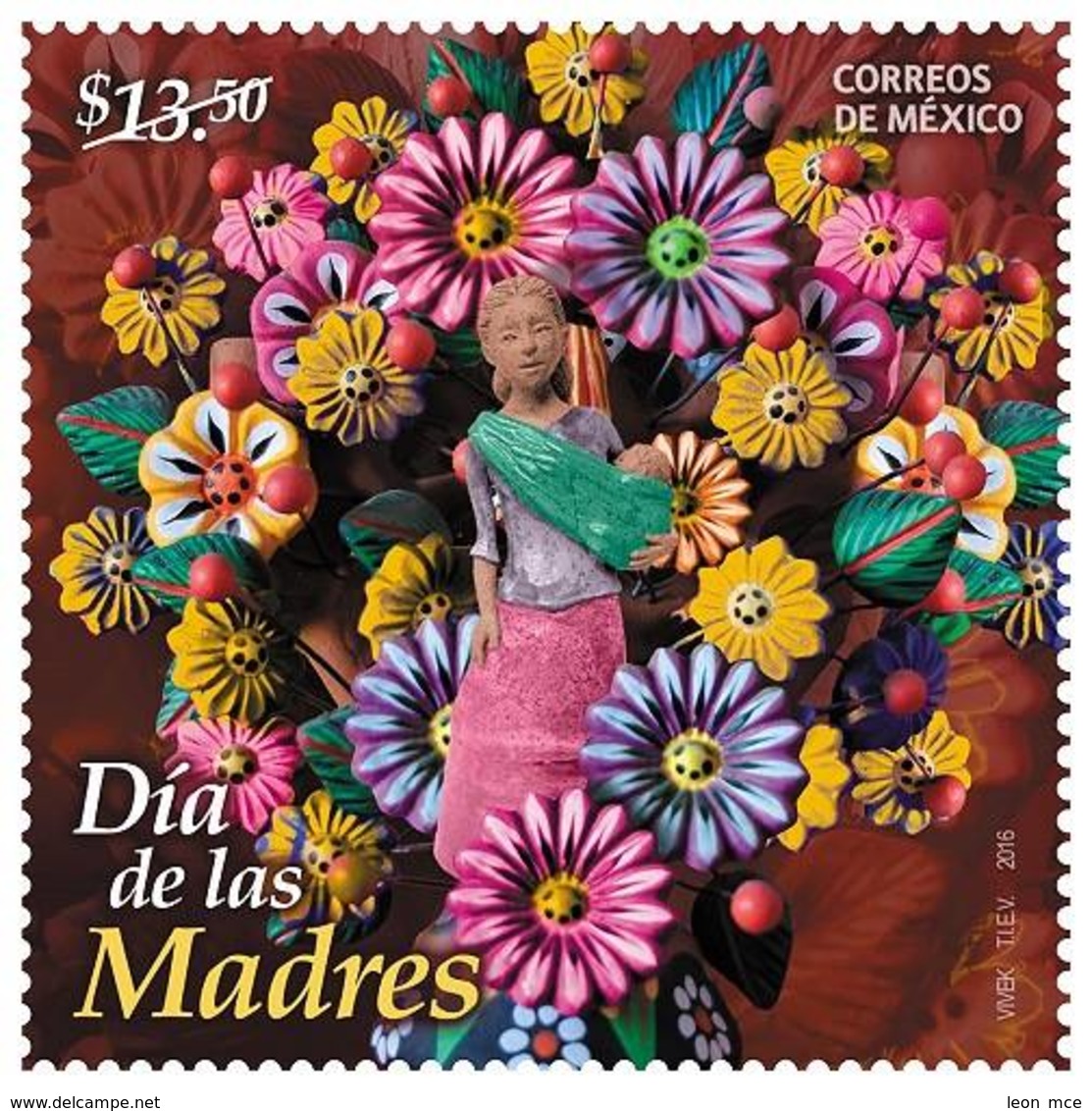 2016 MÉXICO DÍA DE LAS MADRES, FLORES MNH, Mother's Day Flowers, Sc. 3003 MNH - Mexico