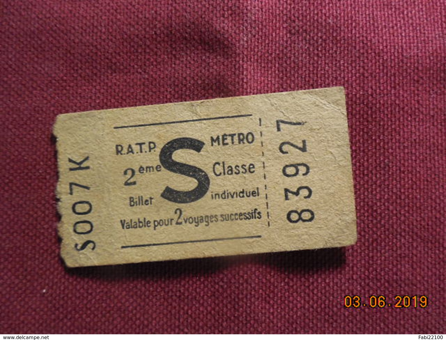 Ticket De Métro - Europa