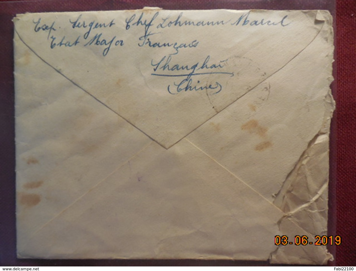 Lettre En F.M Envoyée De Shangai à Destination De Aulnay Sous Bois ( Cachet De Kobé ) - Lettres & Documents