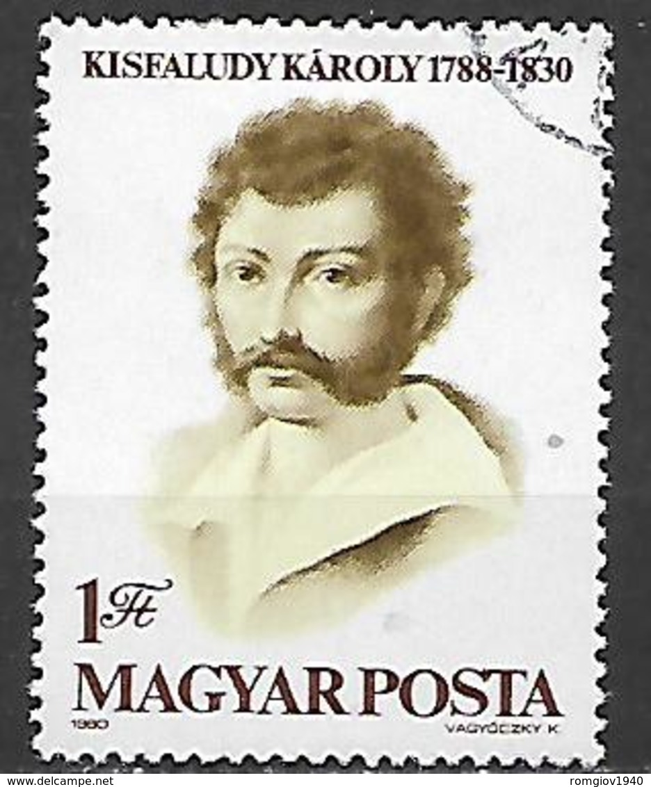 UNGHERIA 1980 KAROLY KISFALUDY YVERT. 2744 USATO VF - Usati