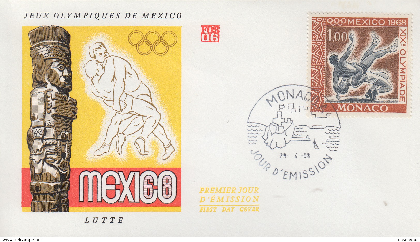 Enveloppe  FDC  1er  Jour  MONACO  Jeux  Olympiques  MEXICO   1968 - Verano 1968: México