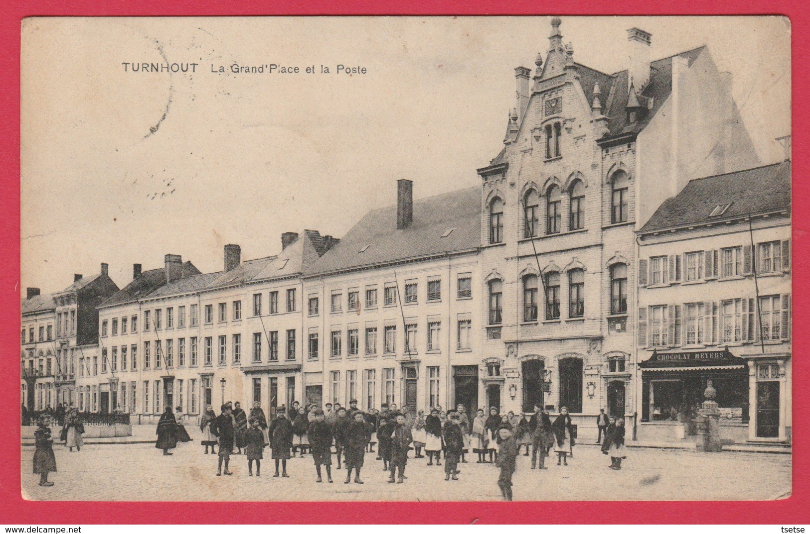 Turnhout - La Grand'Place Et La Poste ... Geanimeerd - 1908 ( Verso Zien ) - Turnhout