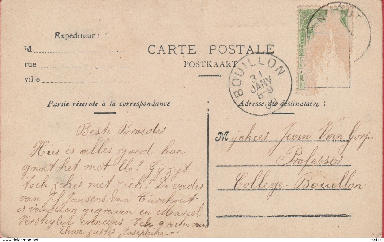 Turnhout - La Grand'Place Et La Poste ... Geanimeerd - 1908 ( Verso Zien ) - Turnhout