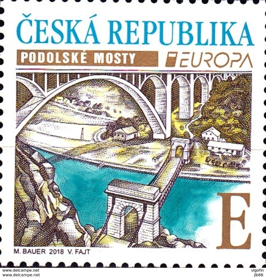 2018 Po 978 : EUROPA : Les 2 Ponts De PODOLSKO Sur La Vltava (à Chaînes Et En Arc ) - Neufs