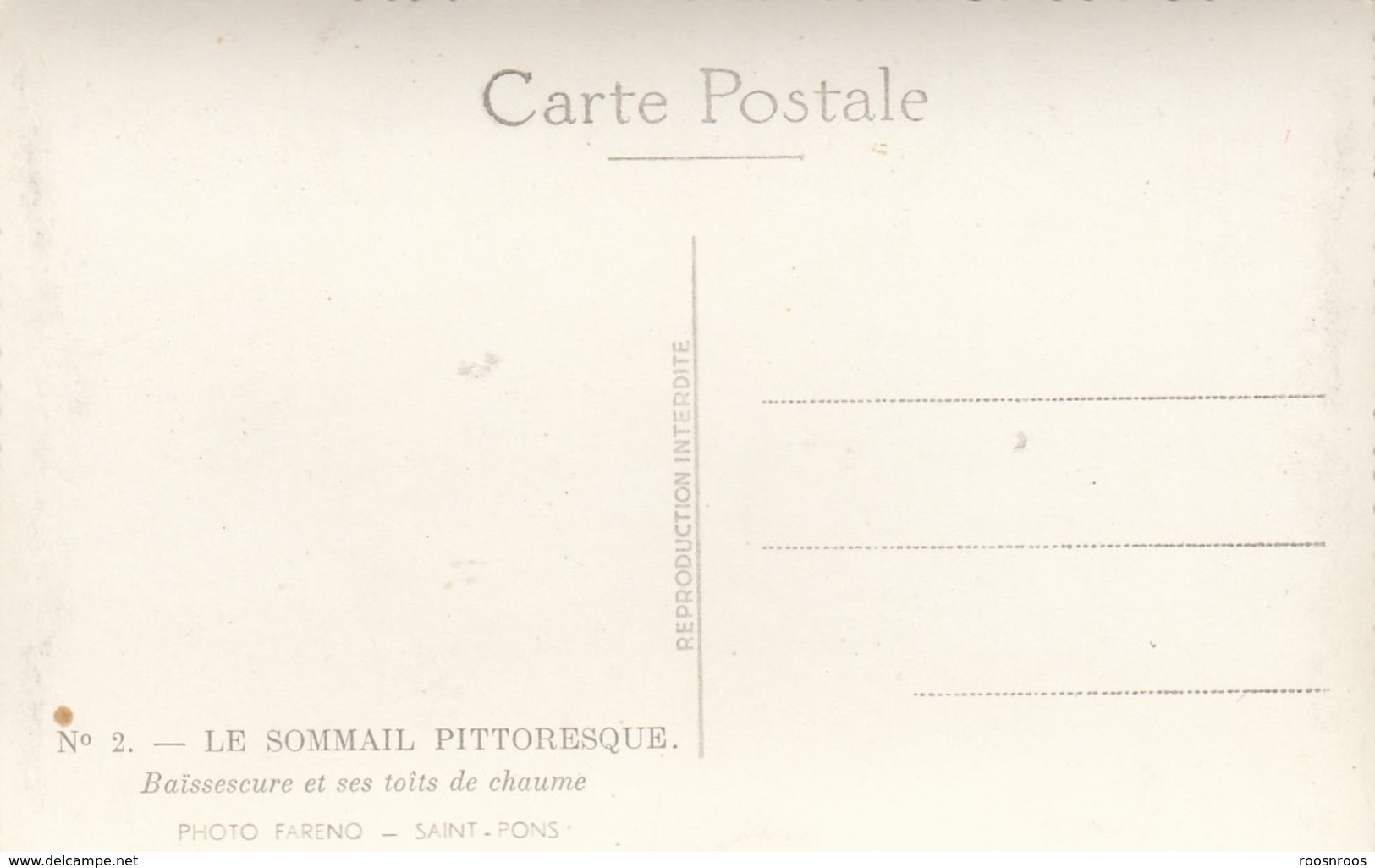 CP BAISSESCURE ET SES TOITS DE CHAUME 34 HERAULT - LE SOMMAIL PITTORESQUE - Autres & Non Classés