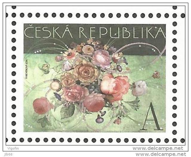 2016 Composition Florale Timbre + Vignette - Unused Stamps