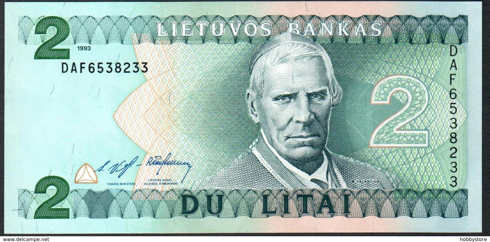 Lithuania 2 Litai 1993 UNC - Lituania