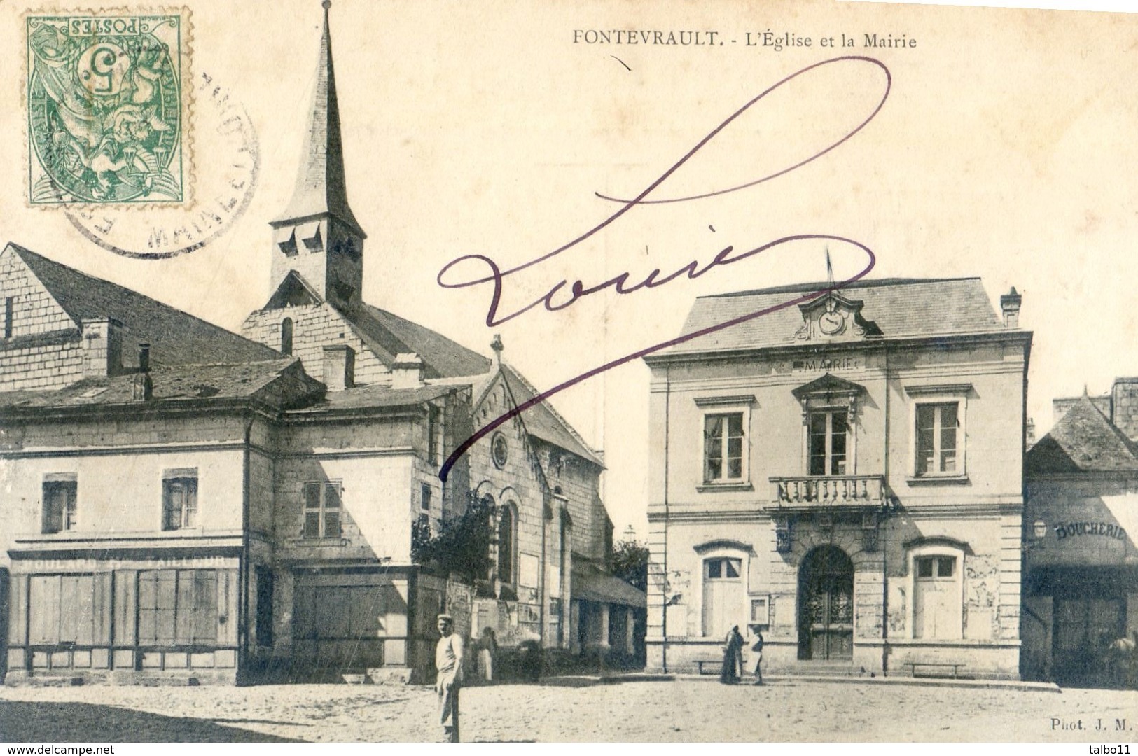 49 - Fontevrault - L'Eglise Et La Mairie - Autres & Non Classés