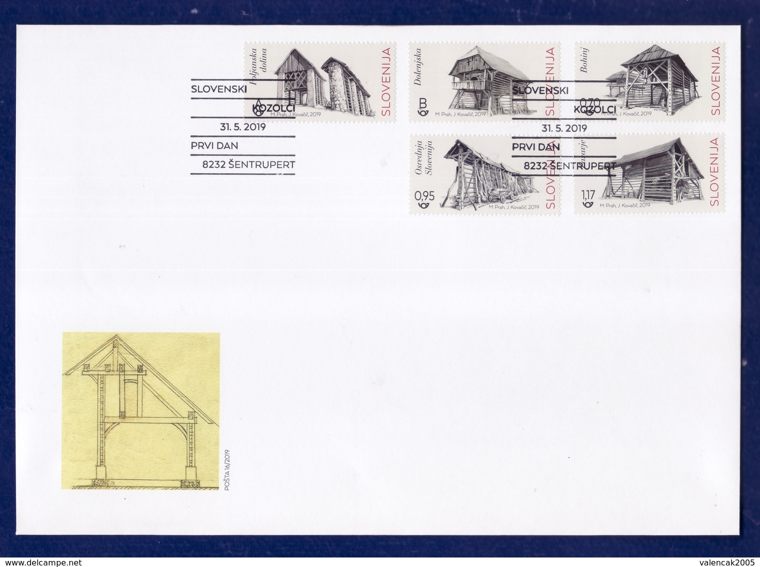 Map1 Slowenien Slovenia 2019 Mi.No. 1372 - 1376 FDC Architecture Building Hayracks Heuharfen Cultural Heritage - Slowenien