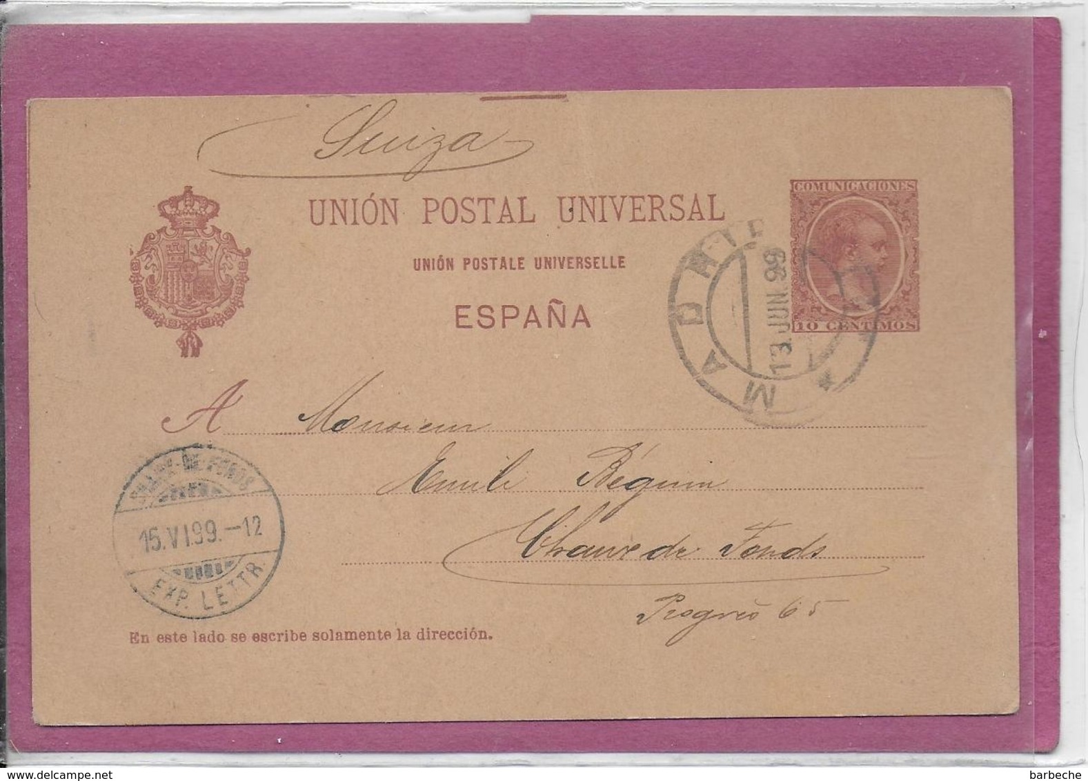 UNION POSTAL UNIVERSAL  ESPANA ( Madrid ) - 1850-1931
