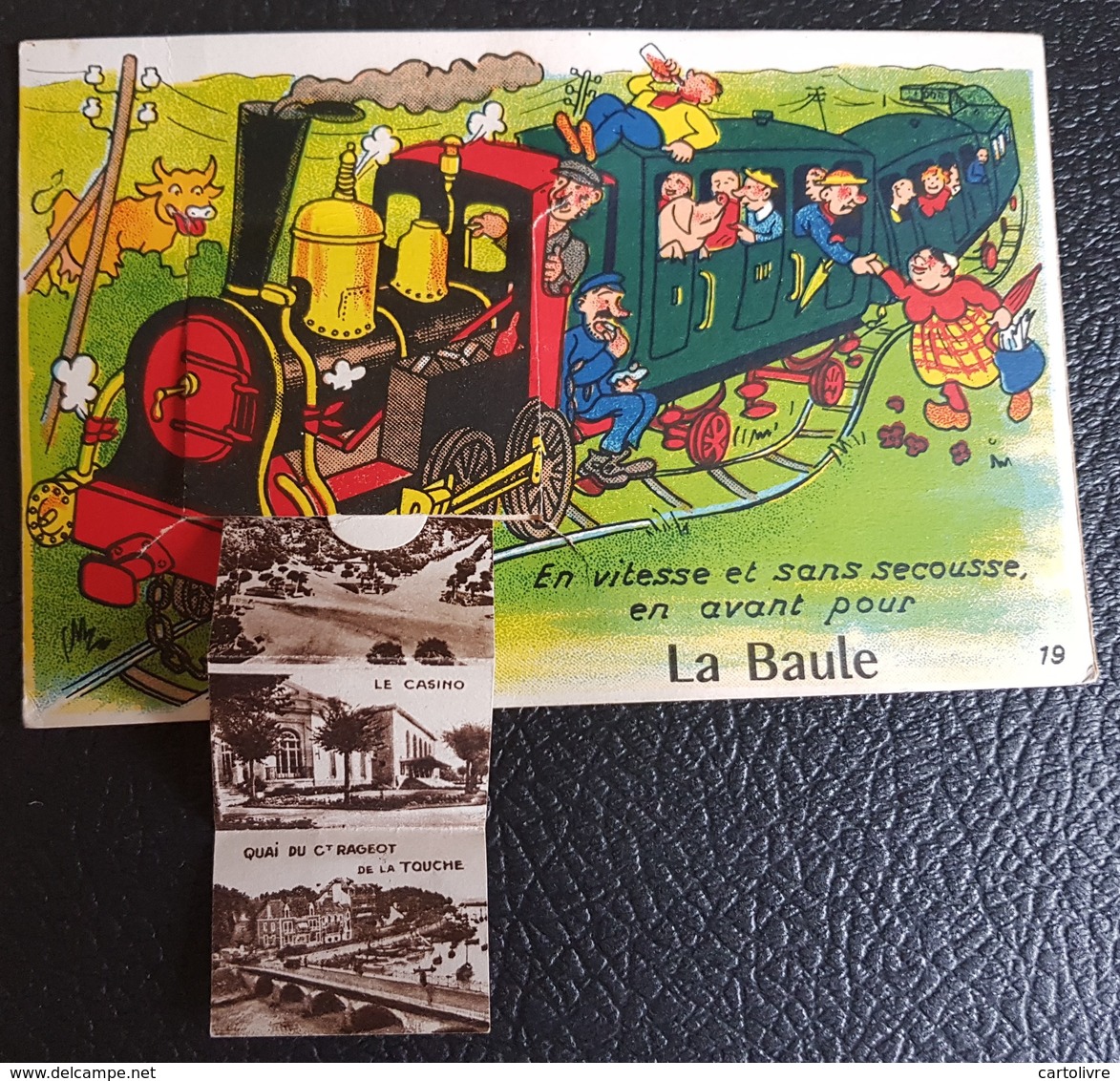 44 LA BAULE ... Carte à Système : En Vitesse Et Sans Secousse ... Train (Artaud 19) Bien Complète - La Baule-Escoublac