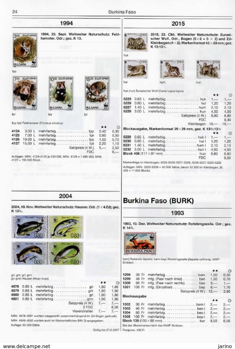 Michel Fauna Motiv Katalog WWF 2016, In Farbe Seiten 144, Briefmarken Aus Aller Welt - 200 Ländern - Deutsch