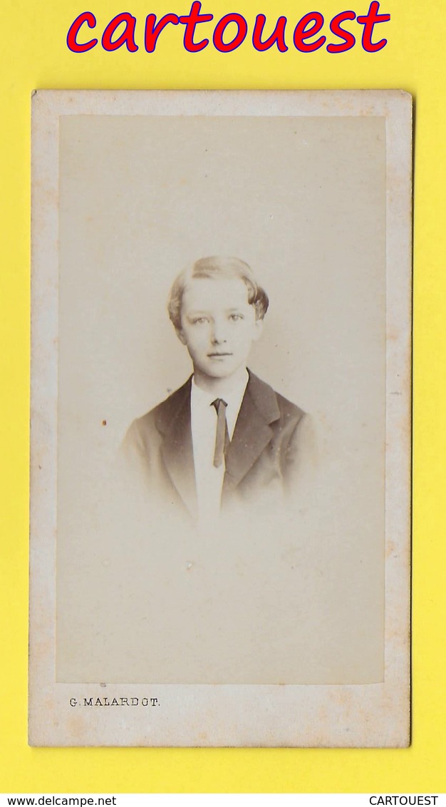 ֎ Photographie Albumen ֎ CDV Circa 1870 G MALARDOT à  METZ Portrait  Jeune Homme ֎ - Old (before 1900)