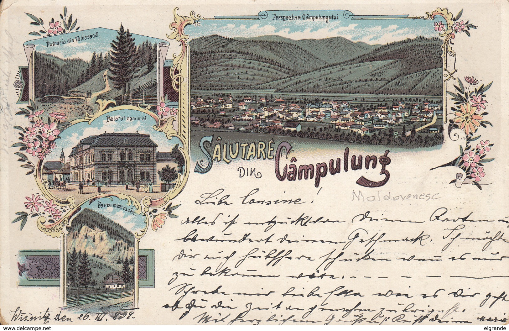 Old Postcard Campulung Moldovenesc Litho - Rumania