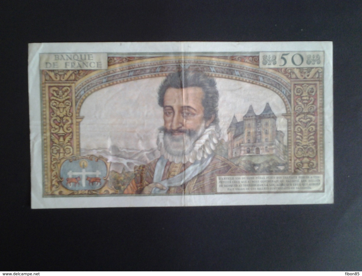 50 NF HENRI IV DU  3-9-1959  ALPHABET J.33 N° 51342 - 50 NF 1959-1961 ''Henri IV''