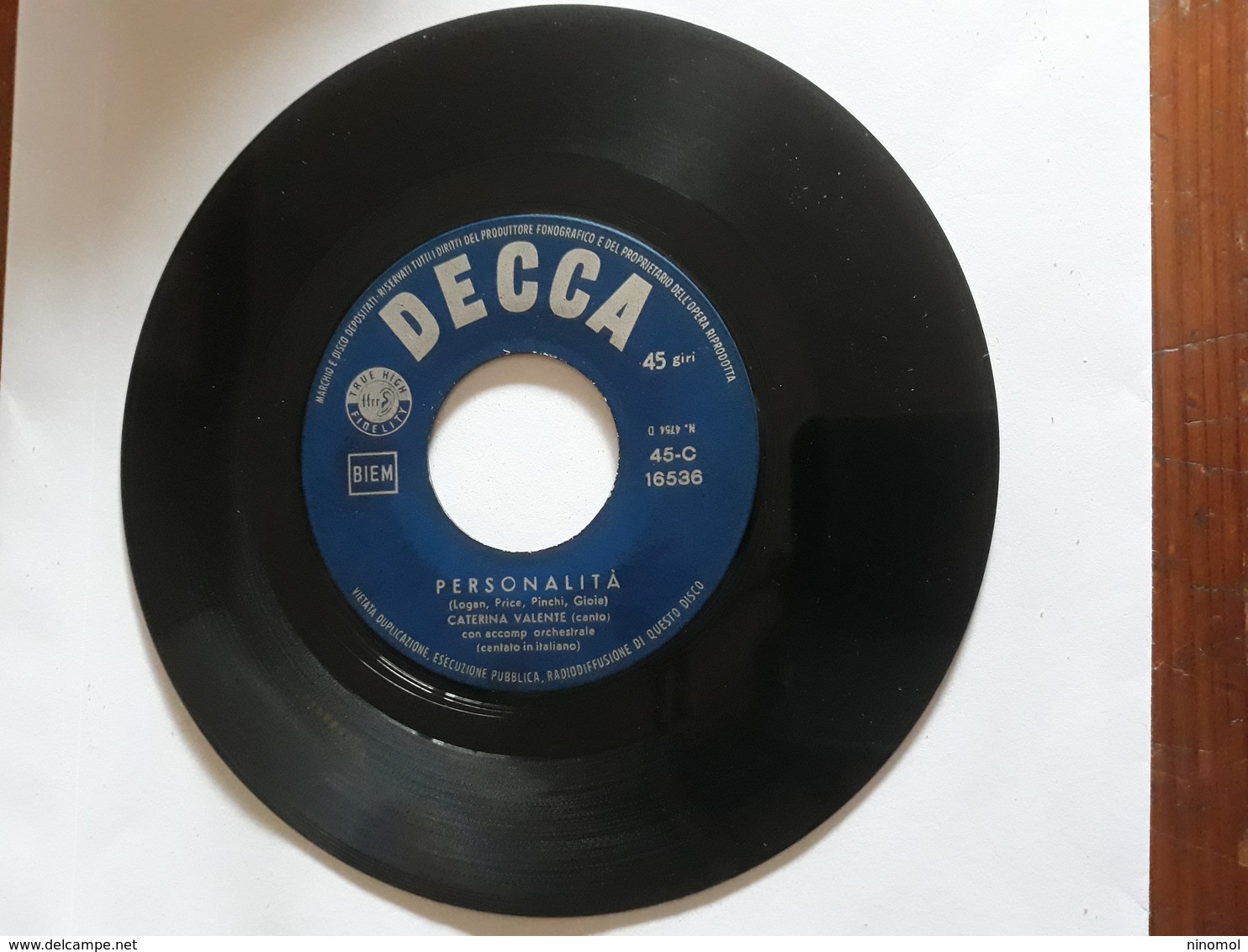 Caterina Valente  -  1959.   Decca ‎– 45 C  -  16536 - Disco, Pop