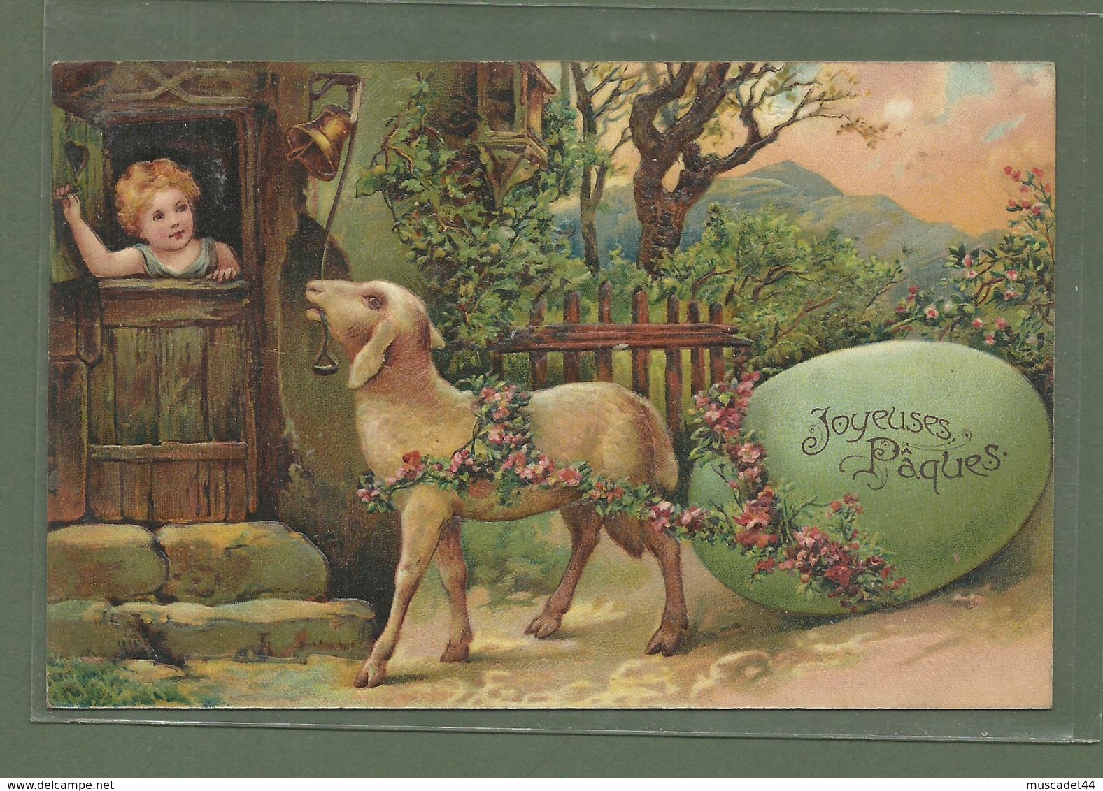 CARTE POSTALE JOYEUSES PAQUES RELIEF 1908 - Easter