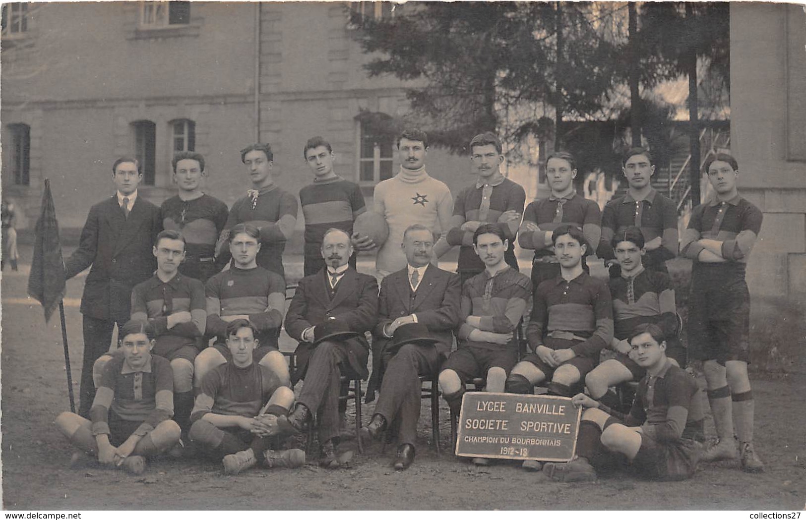 03-MOULIN- CARTE-PHOTO- LYCEE BANVILLE- SOCIETE SPORTIVE CHAMPION BOURBONNAIS 1912/13 - Moulins