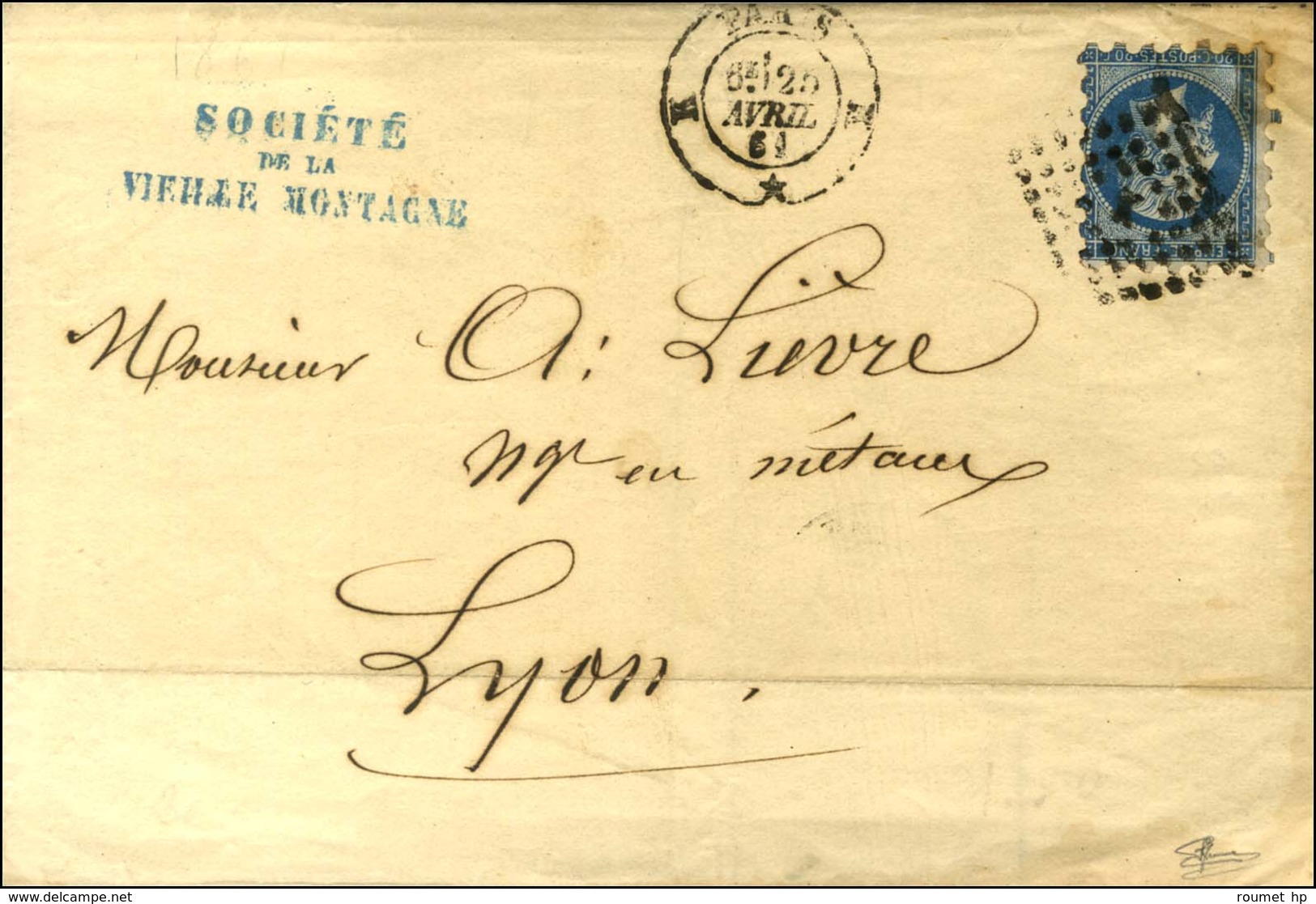 Losange K / N° 14 Type 1 Piquage Susse Càd K PARIS K. 1861. - TB. - 1853-1860 Napoleone III