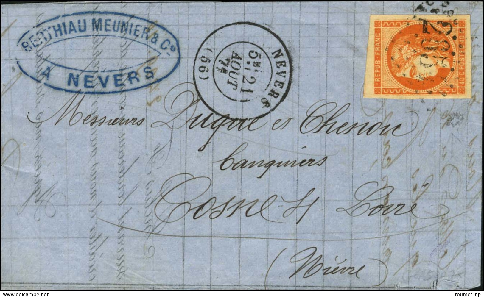 GC 2654 / N° 48 Belles Marges Càd T 17 NEVERS (56). 1871. - TB / SUP. - 1870 Bordeaux Printing