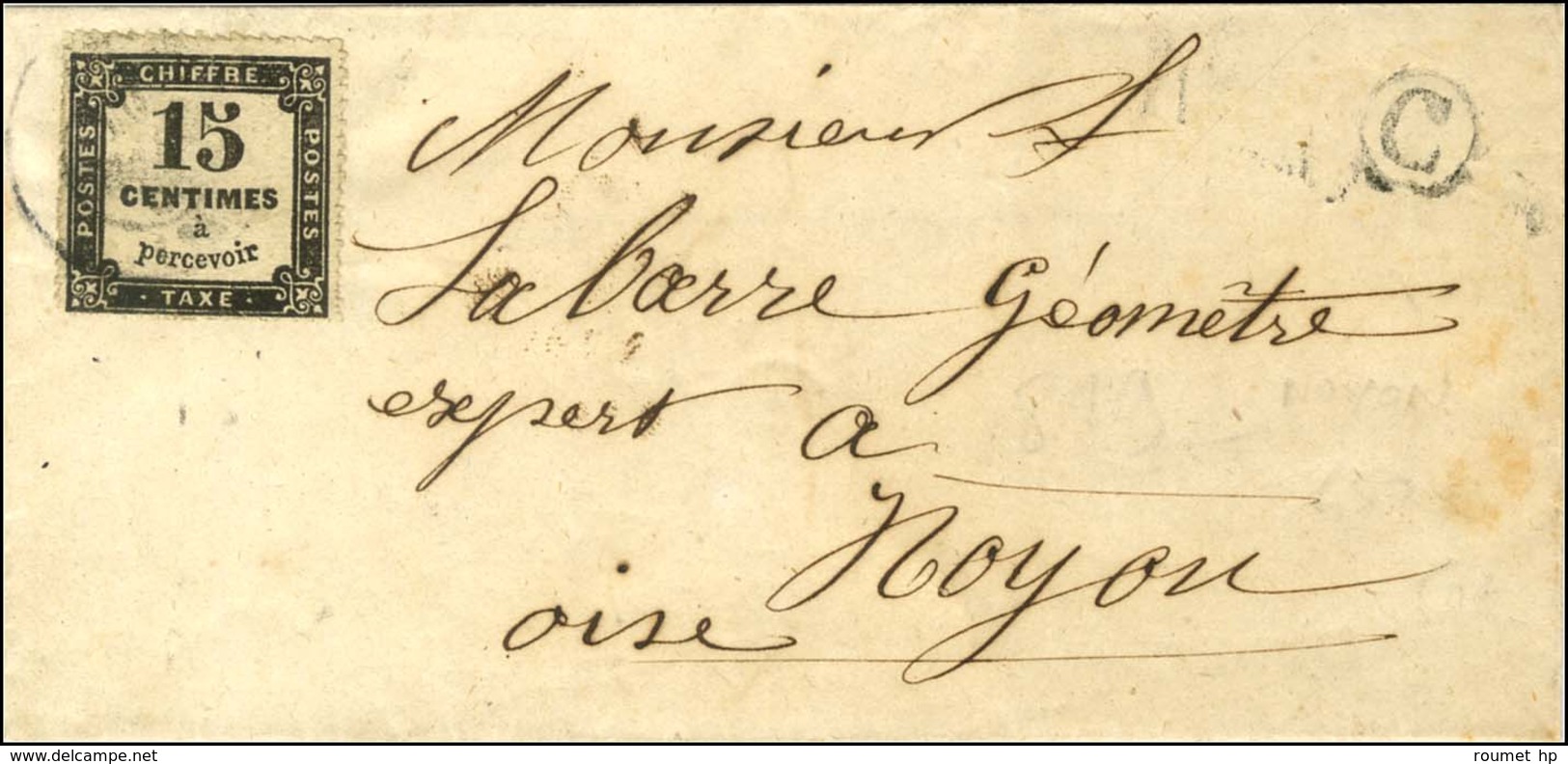 Càd T 15 NOYON (58) / Timbre-taxe N° 3 Percé En Ligne. - TB. - R. - 1859-1959 Lettres & Documents