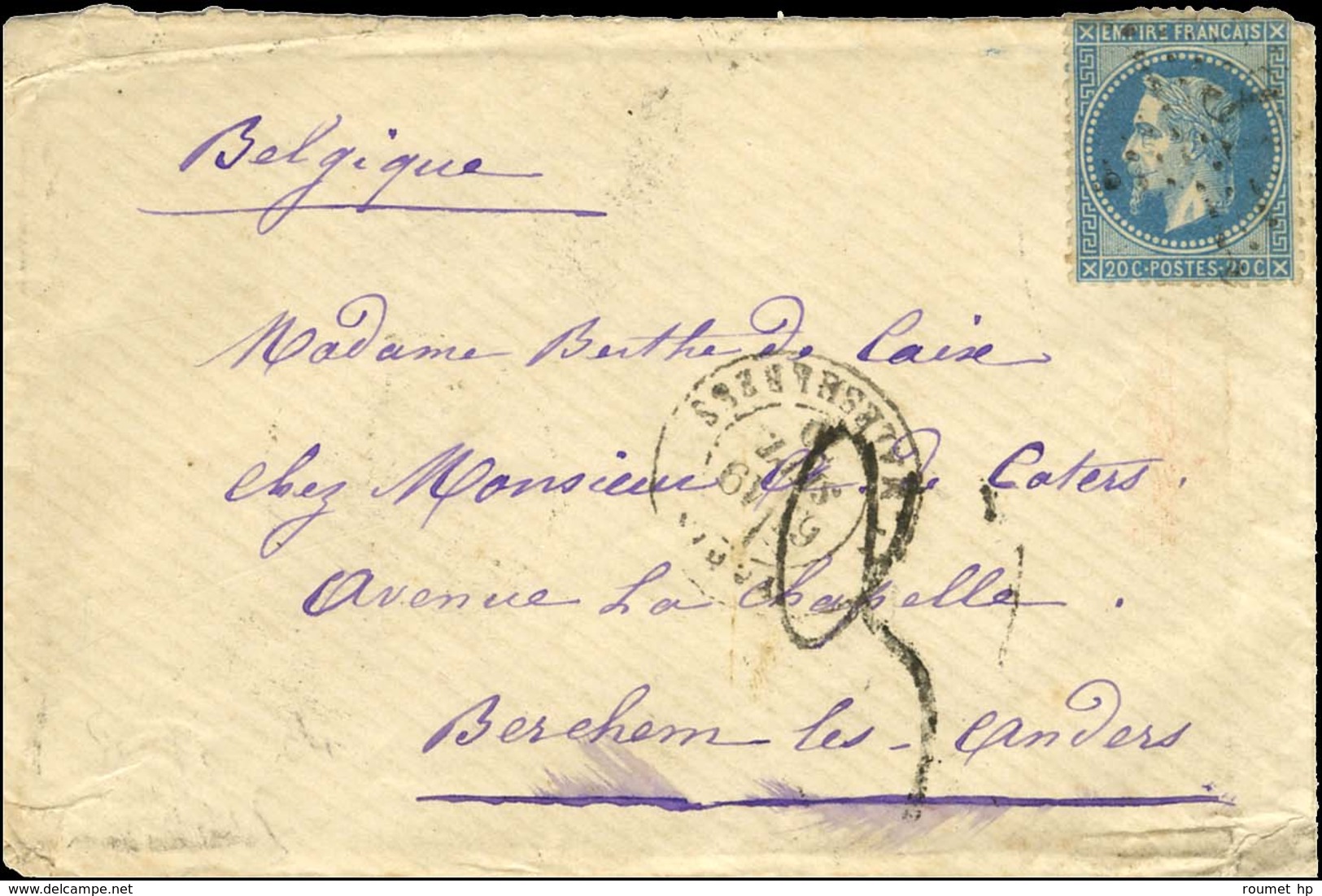 Etoile 37 / N° 29 Càd PARIS / BT MALESHERBES 19 SEPT. 70 Sur Lettre Insuffisamment Affranchie Pour Berchem Les Anvers. A - Oorlog 1870