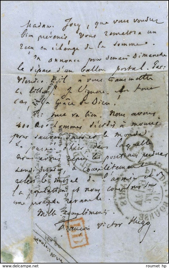 Etoile 1 / N° 28 Càd PARIS / PL. DE LA BOURSE 24 SEPT. 70. Au Verso, étoile 1 / N° 29 Càd PARIS / PL. DE LA BOURSE 24 SE - Oorlog 1870