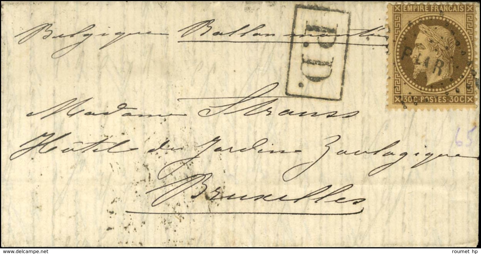 Lettre Avec Texte Daté De Paris Le 1er Novembre 1870 Pour Bruxelles. Au Recto, Losange P LA R (Paris à La Rochelle) / N° - Guerra De 1870