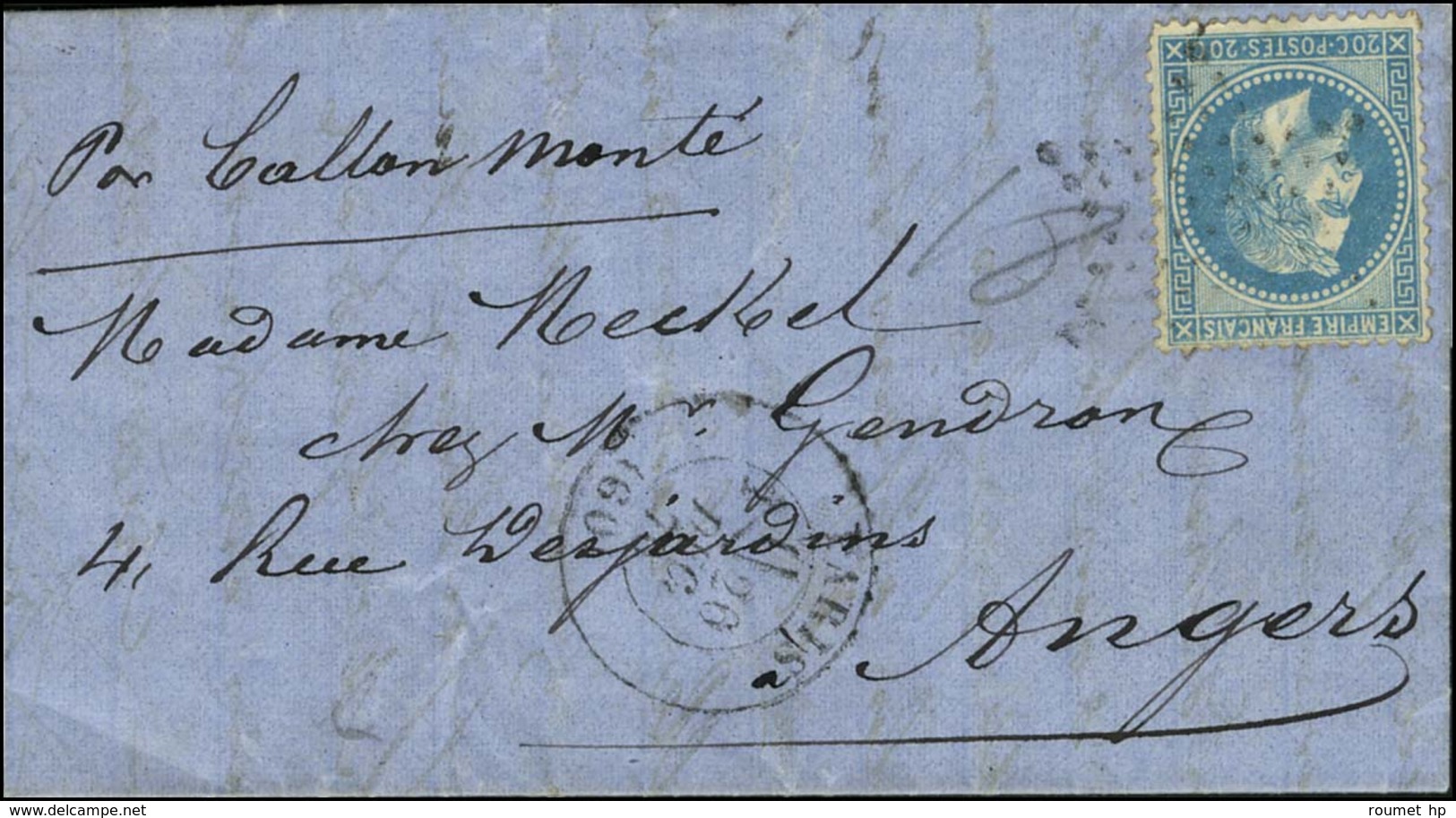 Etoile / N° 29 Càd PARIS (60) 26 DEC. 70 Sur Lettre Pour Angers Sans Càd D'arrivée. LE TOURVILLE Probable. - TB. - Oorlog 1870