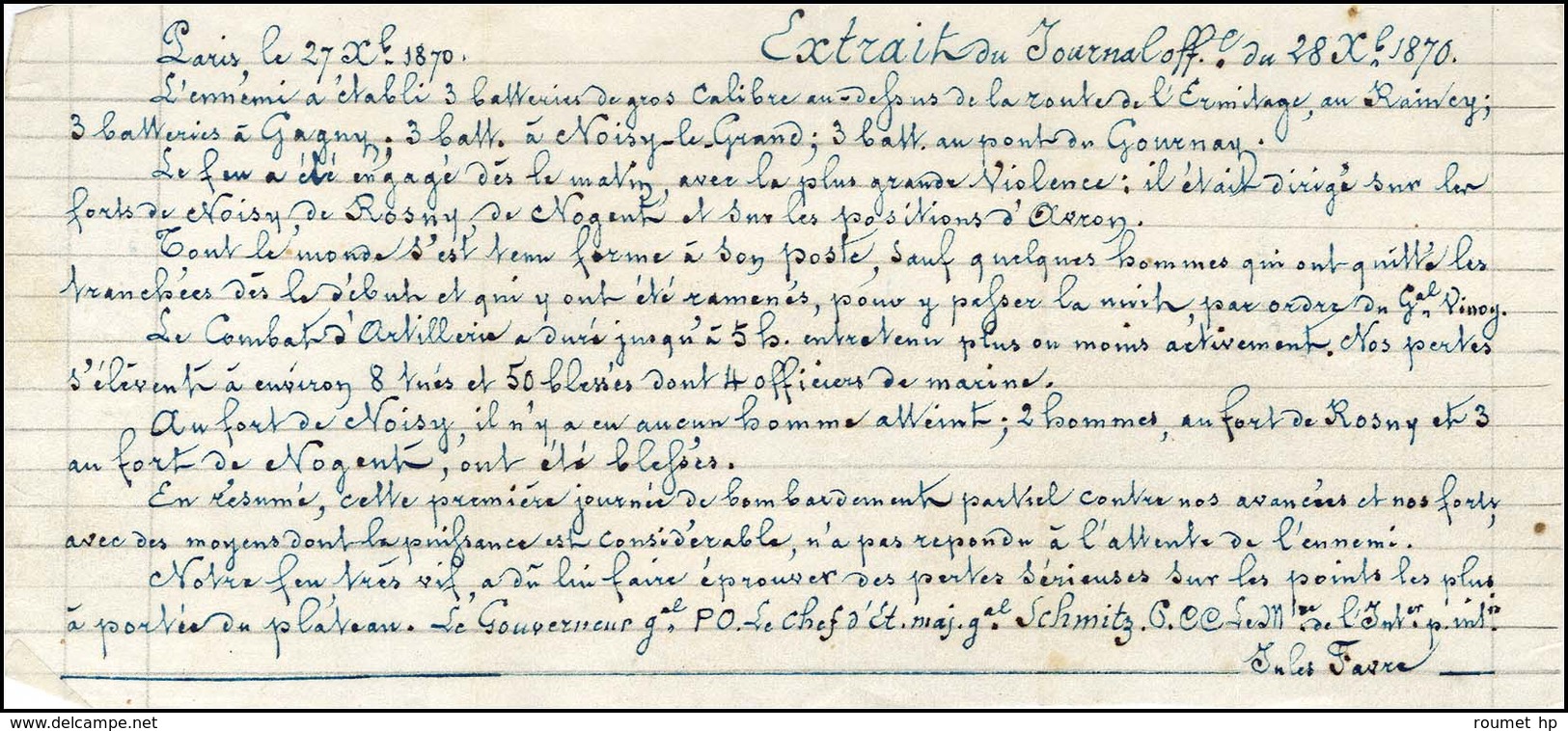 Càd Rouge PARIS (SC) 27 DEC. 70 / N° 37 Sur Lettre Avec Extrait Du Journal Officiel Pour Grenade Sur L'Adour, Càd D'arri - Oorlog 1870