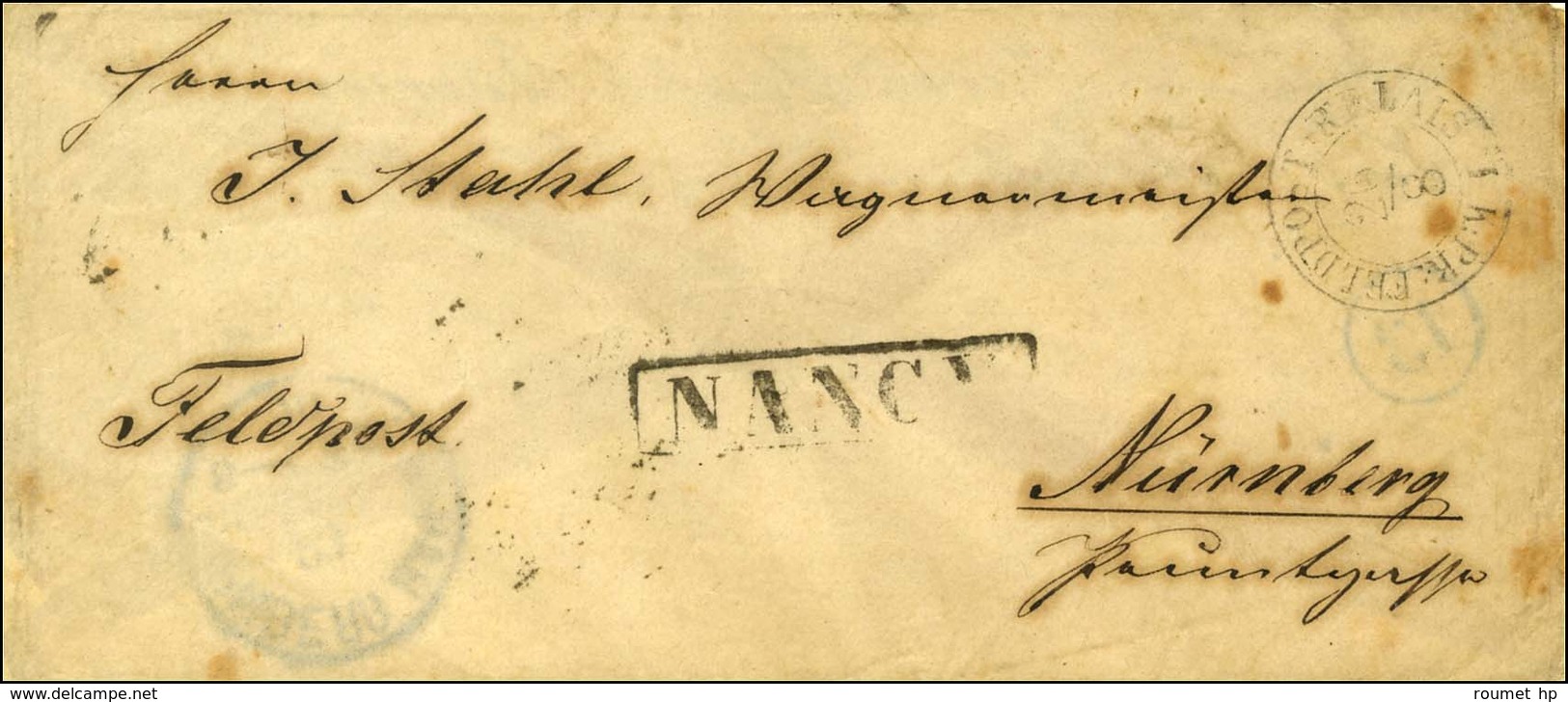 Càd KPR FELDPOST RELAIS / 1 26 8 + Griffe Provisoire Encadrée NANCY Sur Lettre En Franchise Militaire Pour Nüremberg. 18 - Storia Postale