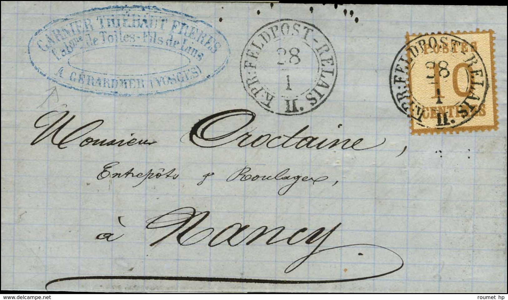 Càd K:PR FELDPOST-RELAIS / II / Als. N° 5 Sur Lettre Avec Texte Daté De Gérardmer Pour Nancy. 1871. - SUP. - Guerra Del 1870