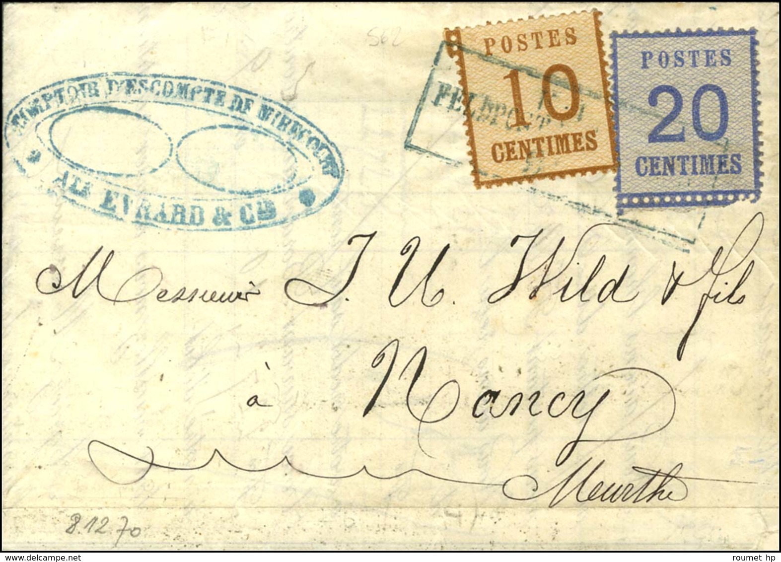 Cachet Encadré Bleu K:PR / FELDPOST-RELAIS N°65 / Als. N° 5 + 6 Sur Lettre Avec Texte Daté De Mirecourt Le 8 Décembre 18 - Guerra De 1870