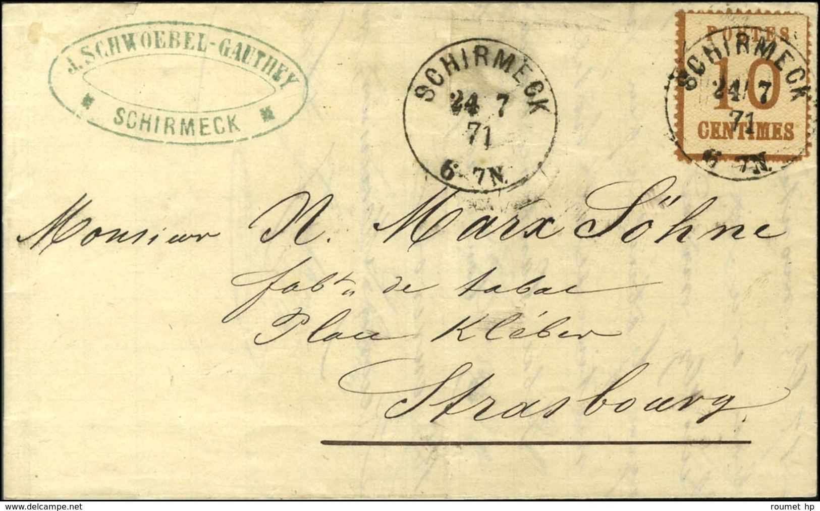 Càd SCHIRMECK / Alsace N° 5 Sur Lettre Pour Strasbourg. 1871. - SUP. - War 1870