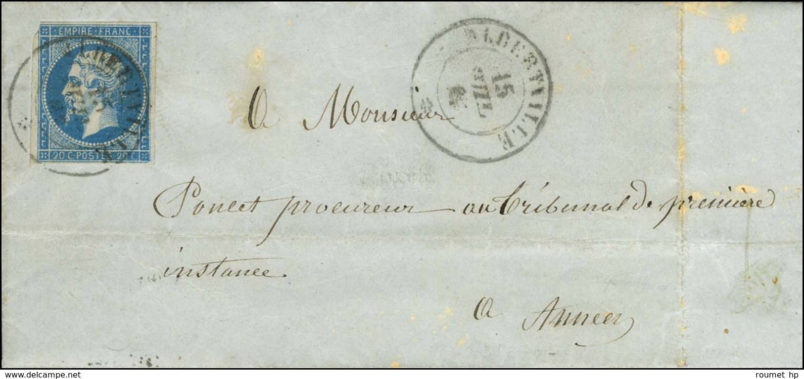 Càd ALBERTVILLE / * / N° 14 (leg Def) Sur Lettre Pour Annecy. 1860. - TB. - 1849-1876: Periodo Classico