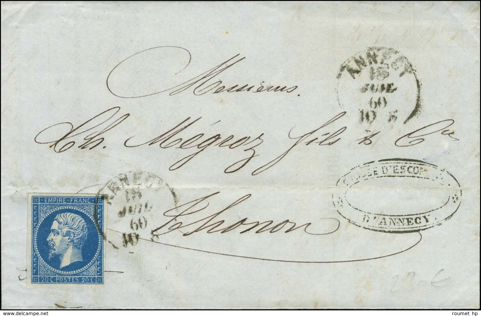 Càd ANNECY / N° 14 Sur Lettre Pour Thonon. 1860. - TB / SUP. - 1849-1876: Periodo Clásico