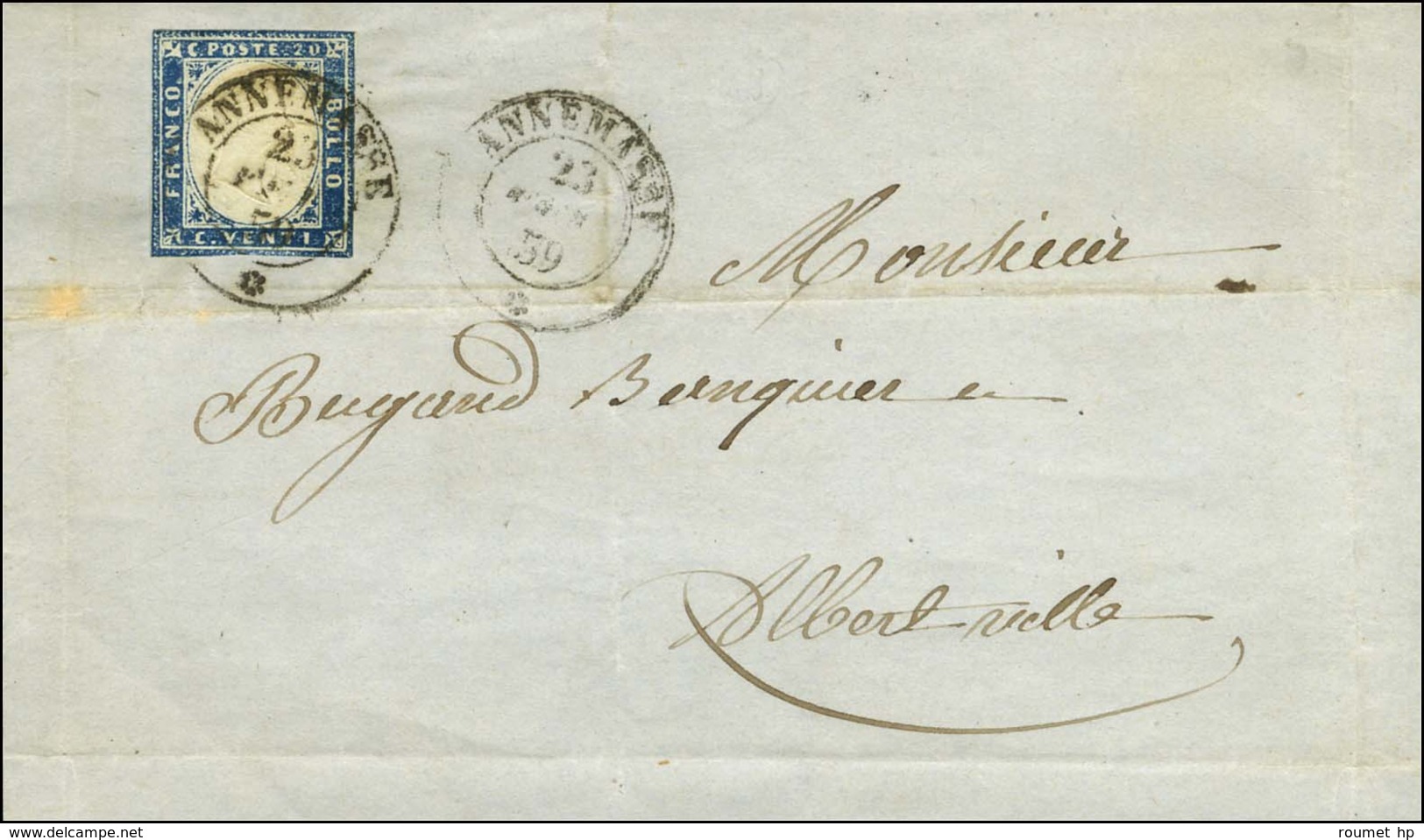 Càd ANNEMASSE / * / Sardaigne N° 12 Sur Lettre Pour Albertville. 1859. - TB. - 1849-1876: Klassieke Periode