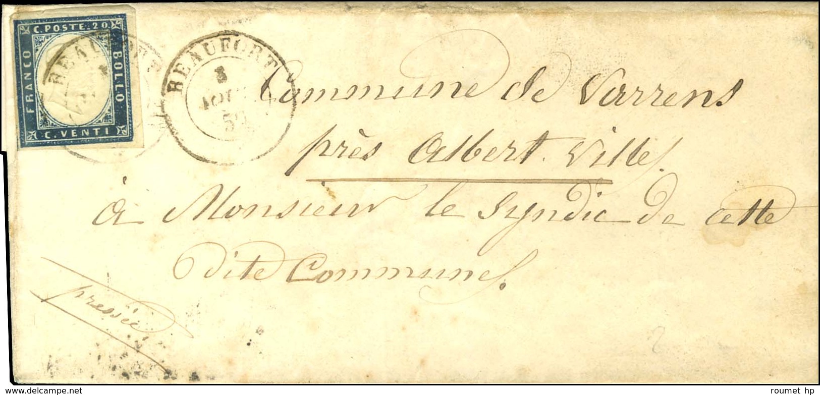 Càd BEAUFORT / * / Sardaigne N° 12 Sur Lettre Pour Albertville. 1859. - TB. - 1849-1876: Klassieke Periode