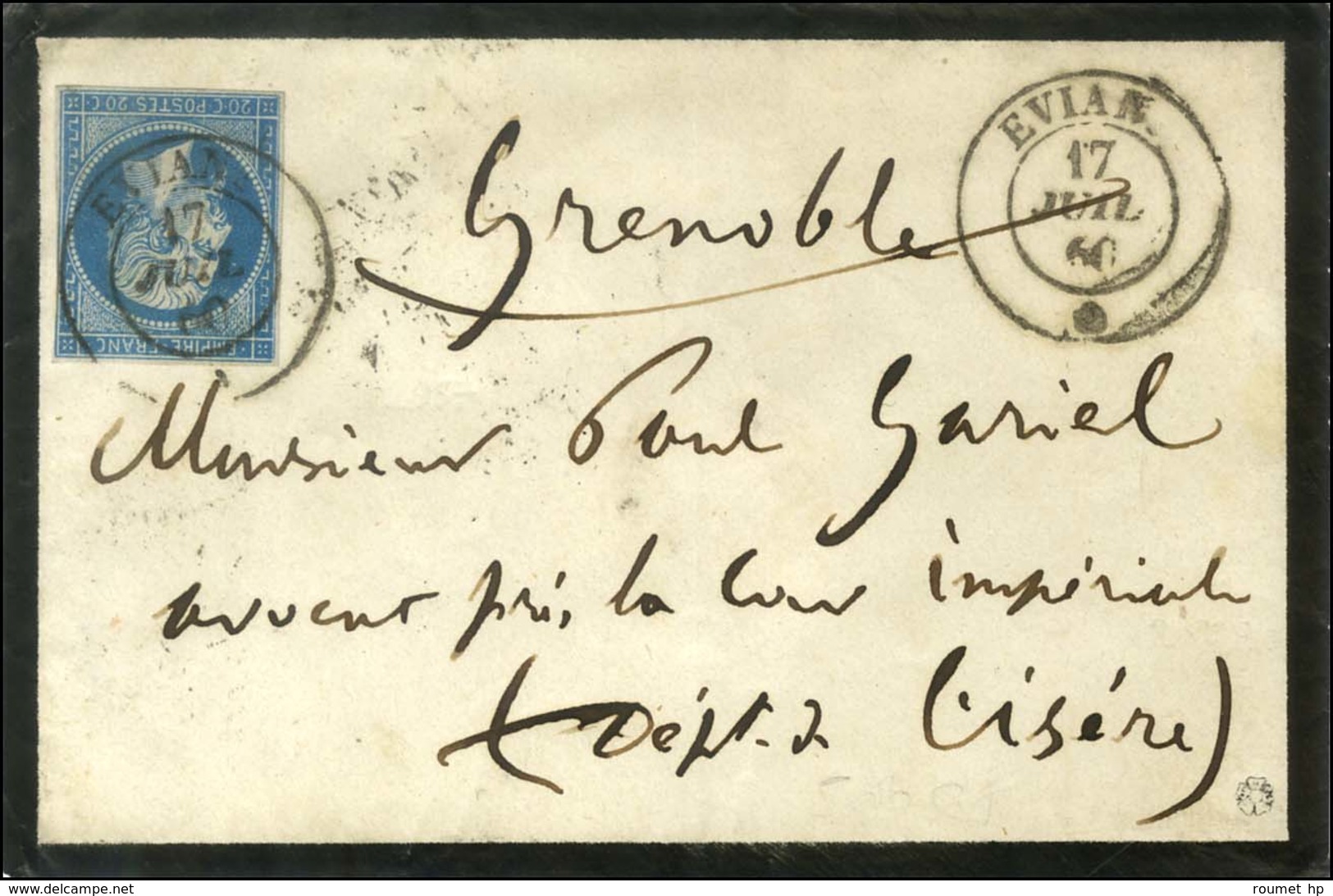 Càd EVIAN / * / N° 14 Sur Lettre Pour Grenoble. 1860. - TB / SUP. - R. - 1849-1876: Periodo Classico