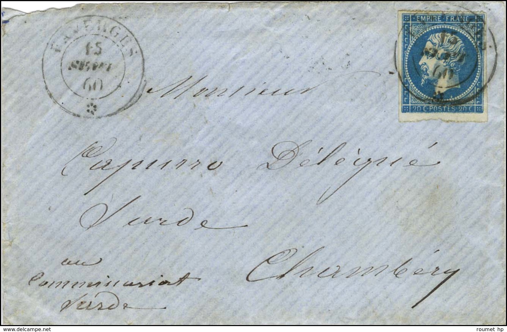 Càd FAVERGES / * / N° 14 Sur Lettre Pour Chambéry. 1860. - TB. - R. - 1849-1876: Classic Period