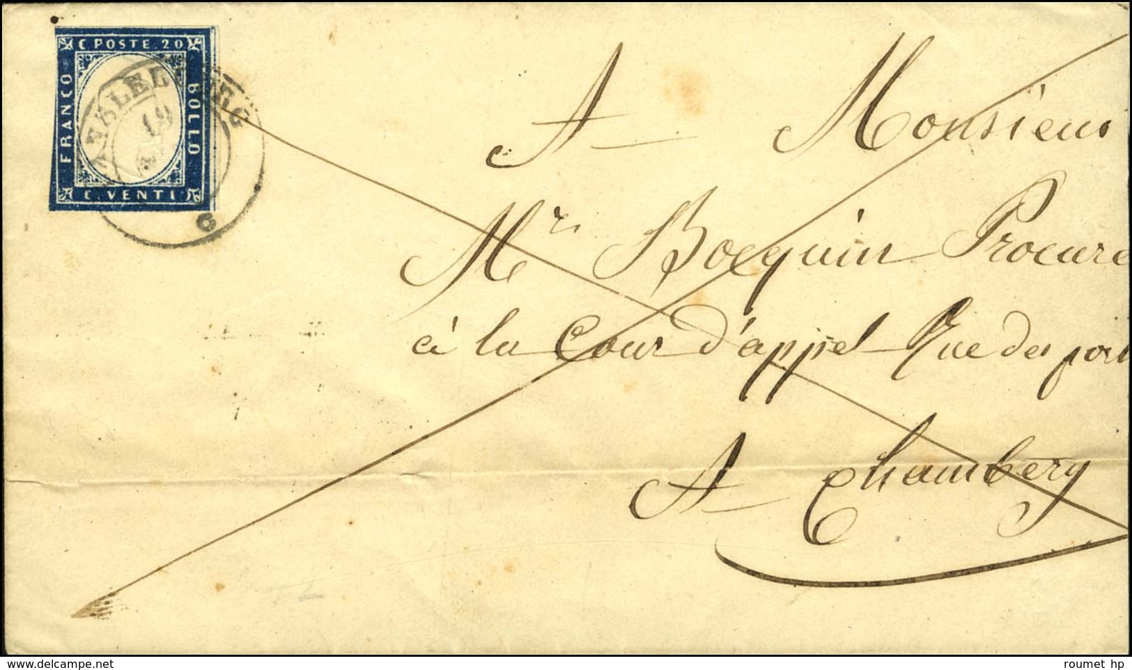 Càd LANS LE BOURG / * / Sardaigne N° 12 (leg Def) Sur Lettre Pour Chambéry. 1860. - TB. - 1849-1876: Periodo Classico