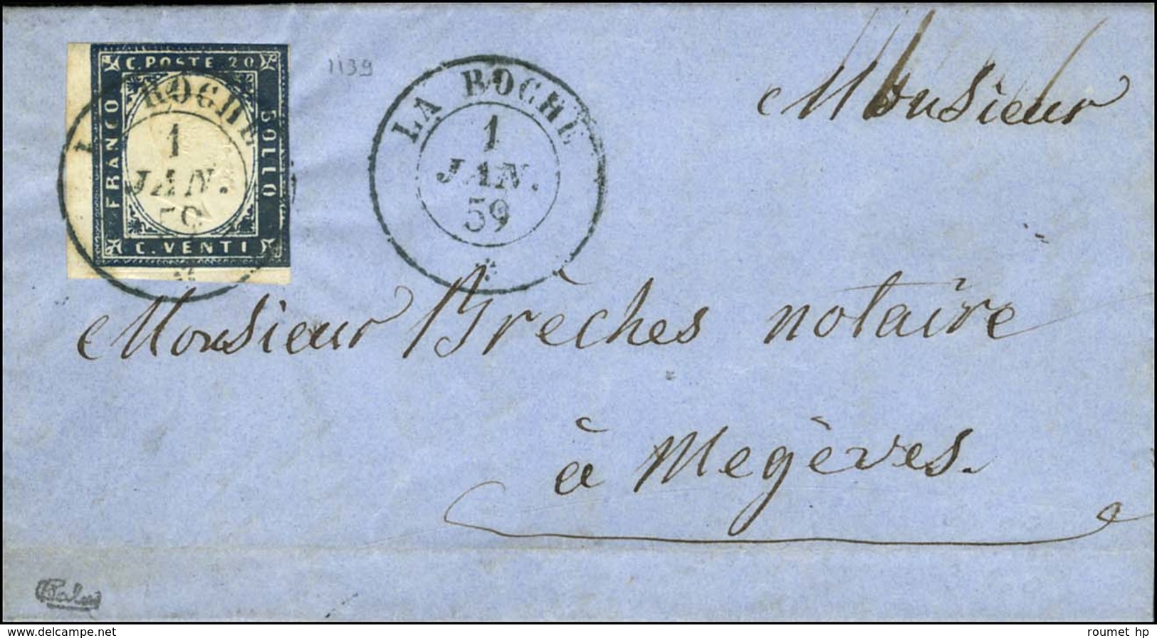 Càd LA ROCHE / * / Sardaigne N° 12 Sur Lettre Pour Megève. 1859. - TB / SUP. - R. - 1849-1876: Classic Period