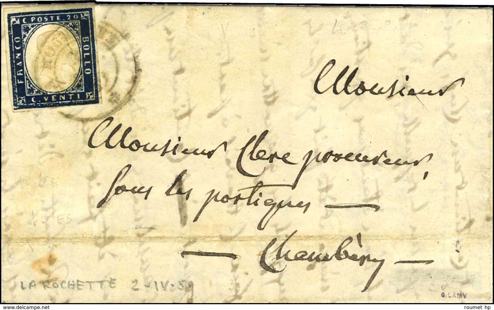 Càd LA ROCHETTE / * / Sardaigne N° 12 Sur Lettre Pour Chambéry. 1859. - TB. - 1849-1876: Periodo Clásico