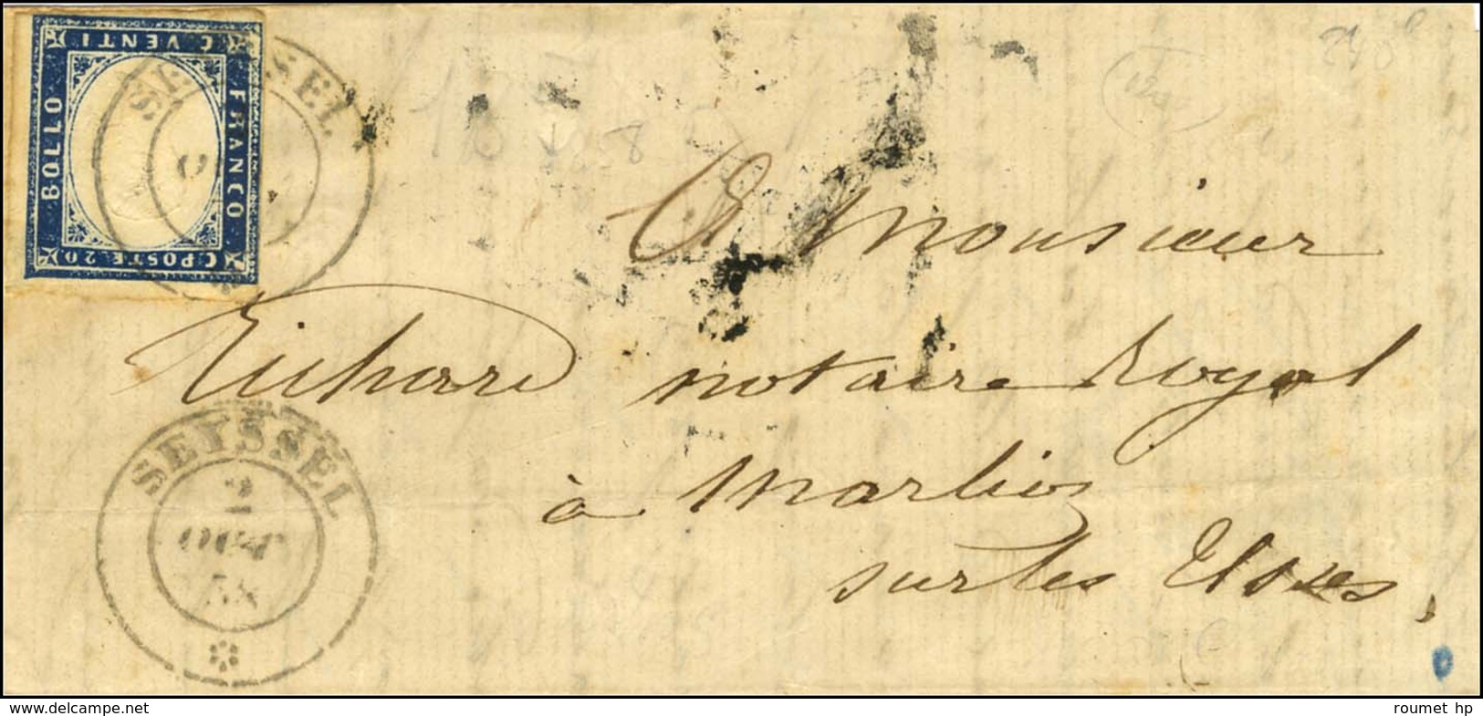 Càd SEYSSEL / * / Sardaigne N° 12 Sur Lettre Pour Frangy. 1858. - TB. - 1849-1876: Classic Period